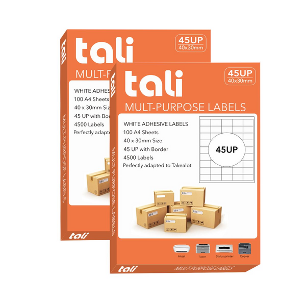 TALI- 45 UP 200 A4 Sheets Barcode Adhesive label printable labels sticker