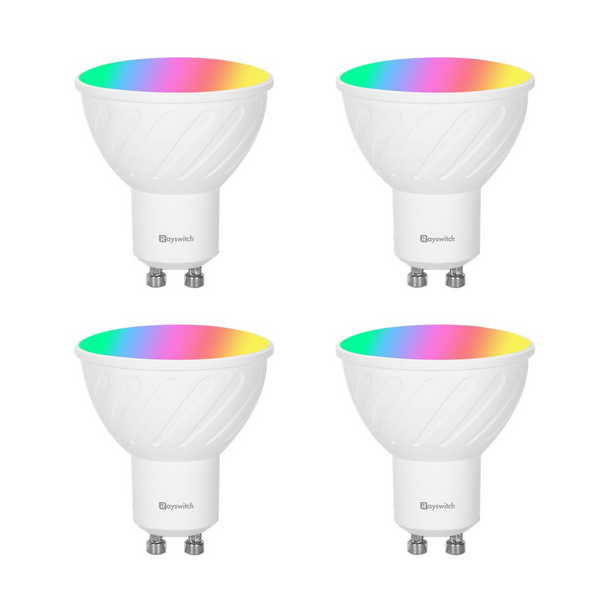 Rayswitch GU10 Smart Bulb, 5W 500LM LED Light Bulb WIFI&Bluethooth- 4pack