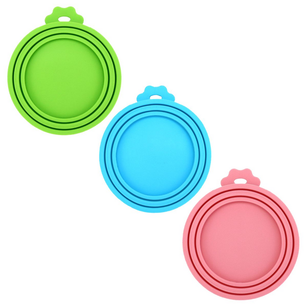 Silicone Can Lids Caps for Dog Cat Wet Food - 3 Pack